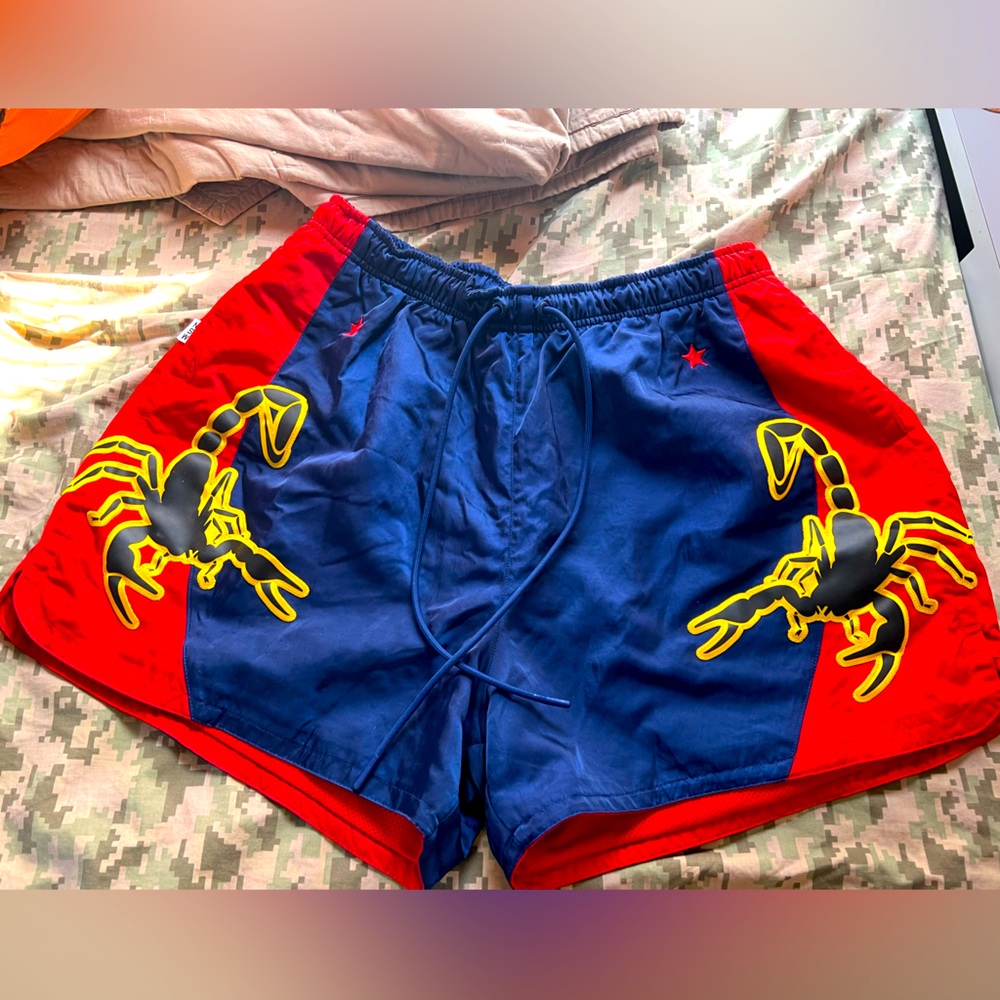 Nike scorpion Muay Thai Boxing shorts size XL blue gold